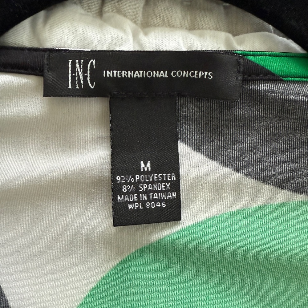 INC International Concepts Green and Black Patterned Dress, Size Medium - Picture 6 of 6